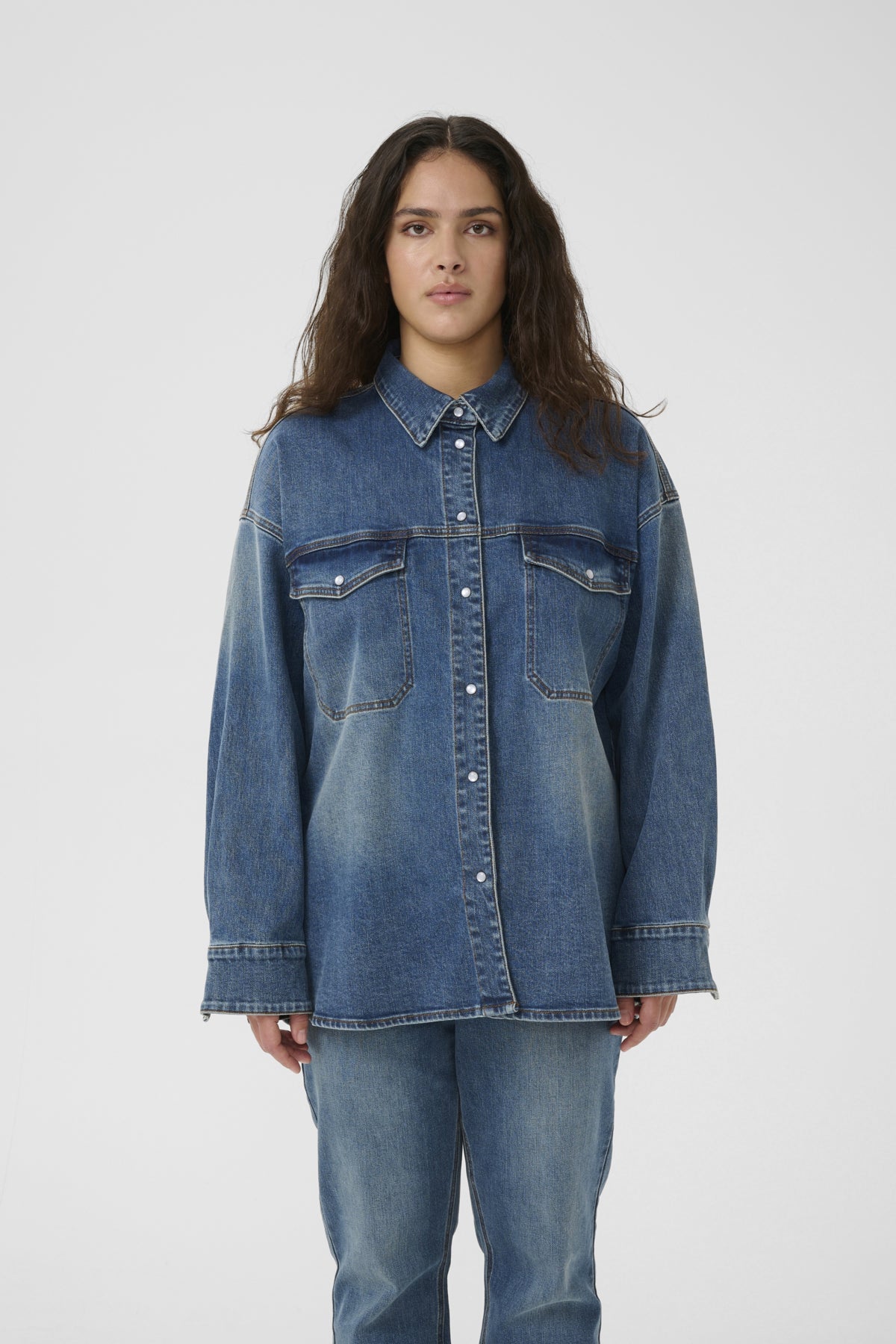 GZviva OZ shirt Vintage blue denim - 10910575