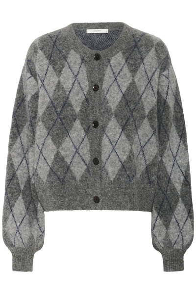 GZsasi cardigan Check Dark Grey/Grey/Blue comb - 10910660 Thumbnail