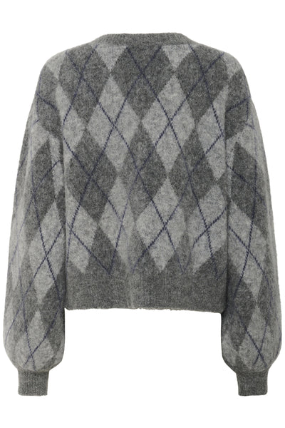 GZsasi cardigan Check Dark Grey/Grey/Blue comb - 10910660 Thumbnail