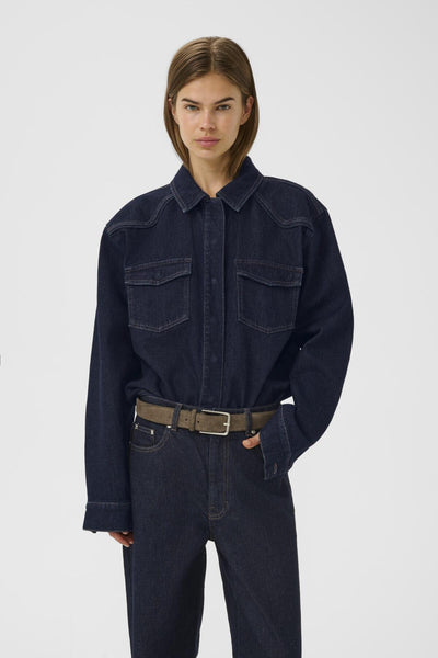 GZsummer shirt Unwashed denim - 10910680 Thumbnail