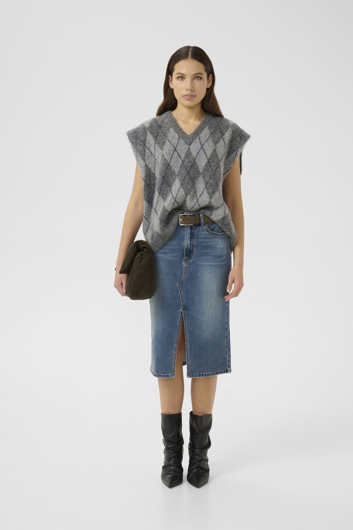 GZviva HW pencil skirt Vintage blue denim - 10910730