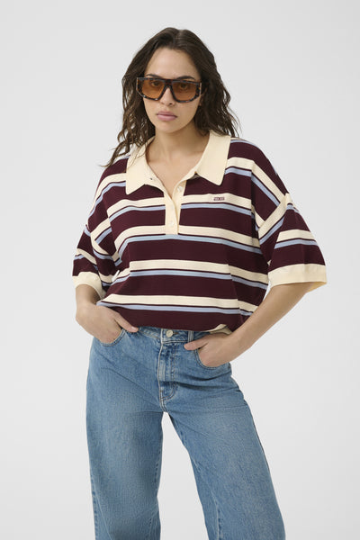 GZtaia ss polo pullover Aronia/Egret/Grey Blue - 10910933 Thumbnail