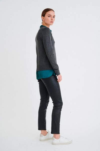 Rita Cardigan Dark grey melange - 30100784 Thumbnail