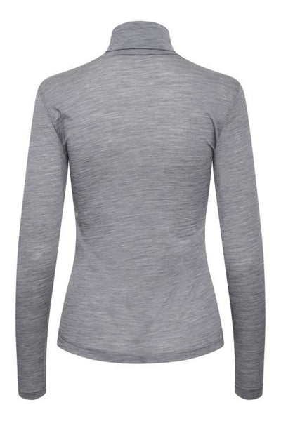 SividaGZ wool rollneck NOOS Grey Melange - 10905442 Thumbnail