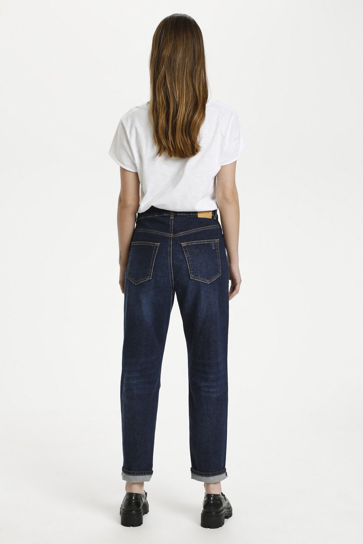 34 THE MOM 107 XHIGH STRAIGHT Dark Blue Retro Wash - 10703606