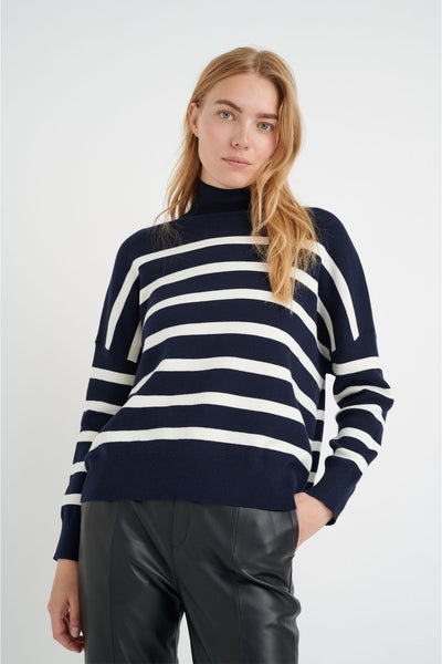 TenleyIW Turtleneck Pullover Blue / White - 30106490 Thumbnail