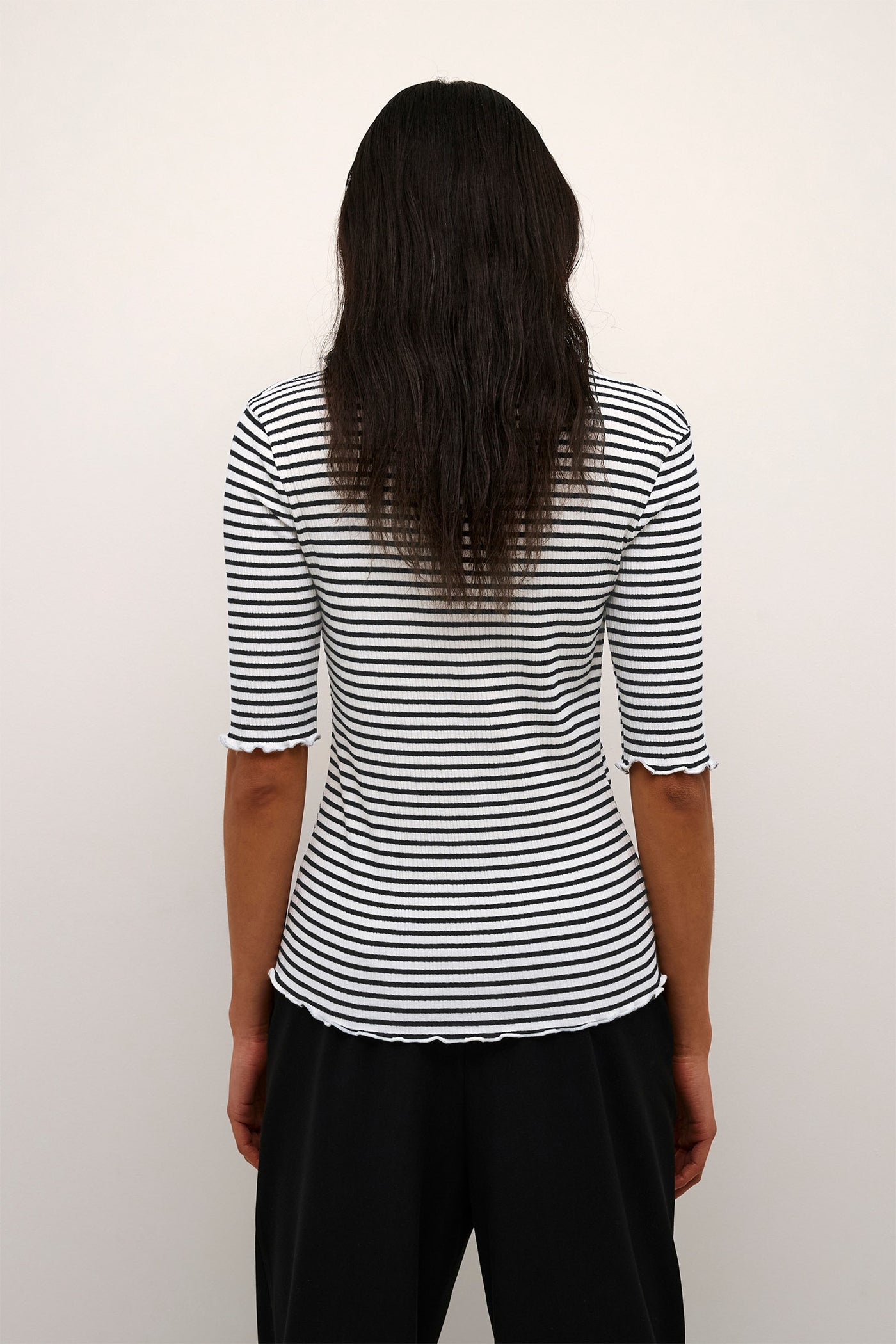 CandaceKB Stripe SS Egret/Meteorite Stripe - 10103631