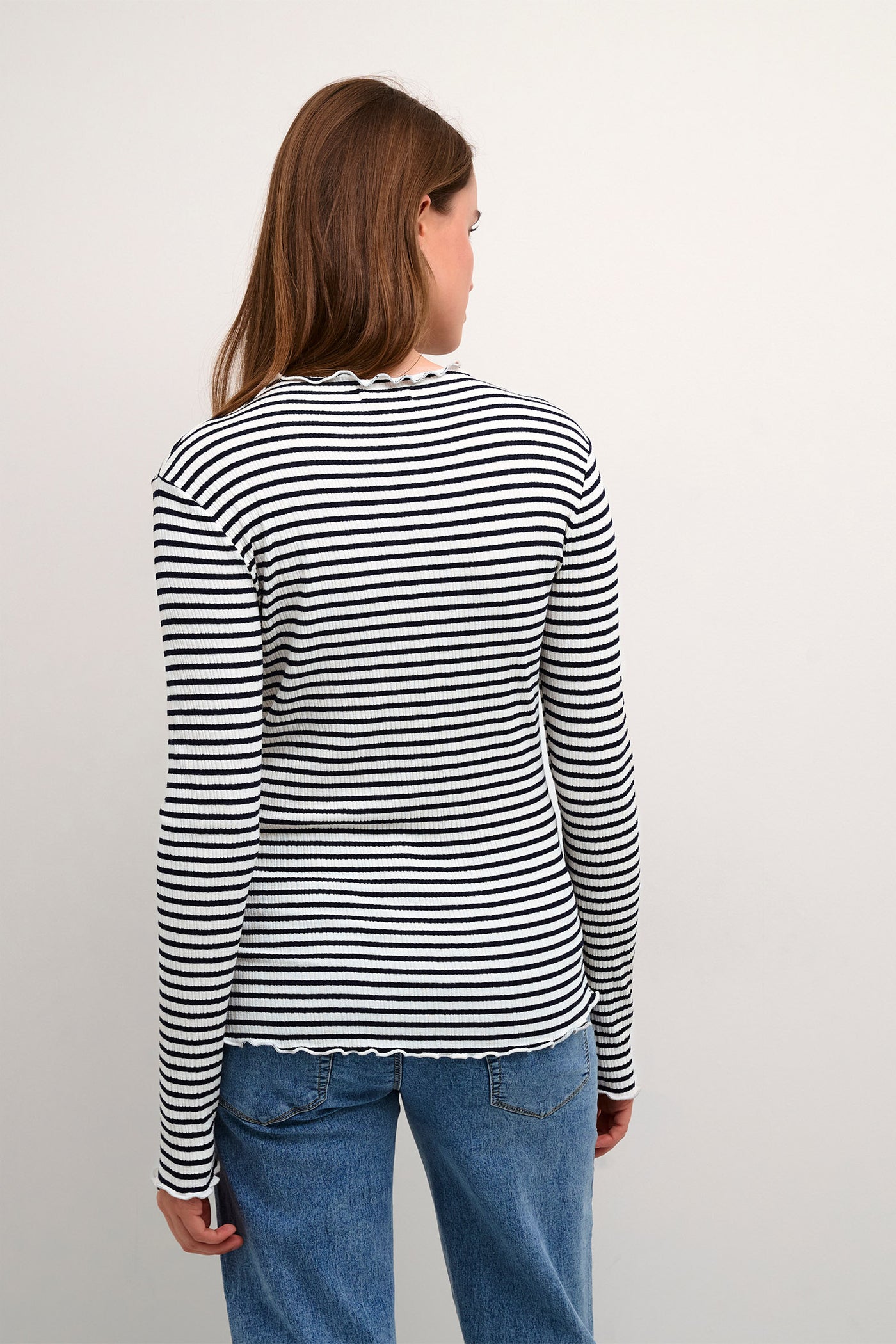 CandaceKB Stripe LS Egret/Night Sky Stripe - 10103632