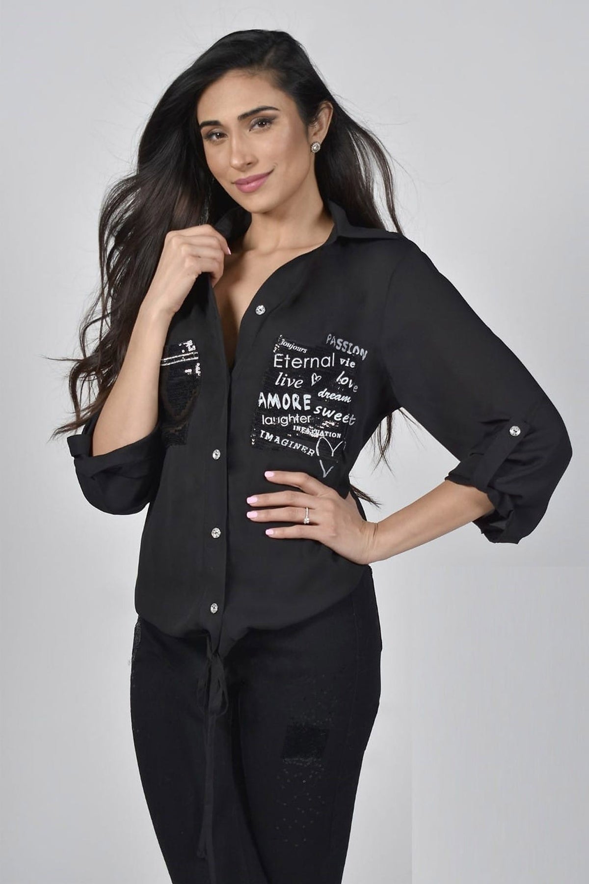 216126U SKJORTER Black - 216126U