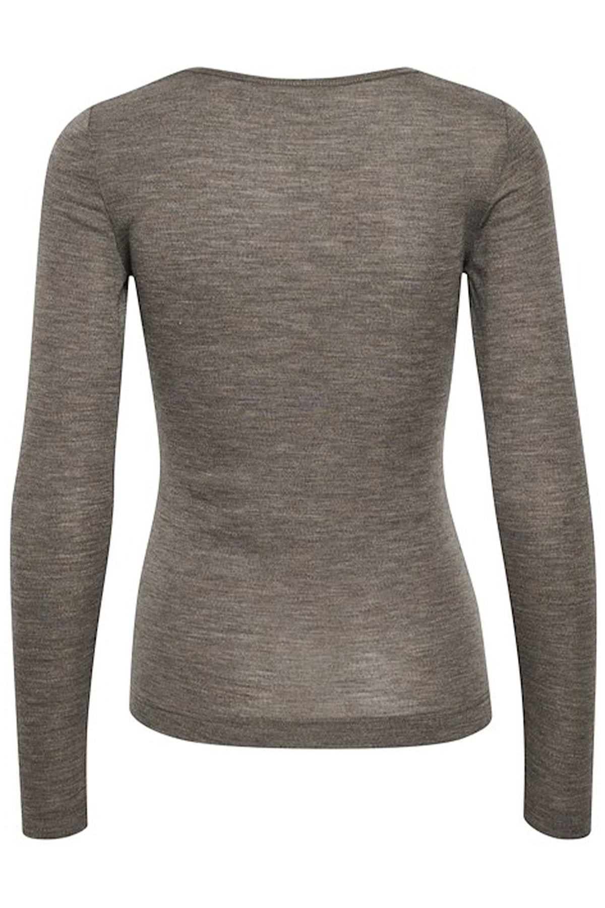FangIW T-Shirt  LS Brown Melange - 30106096