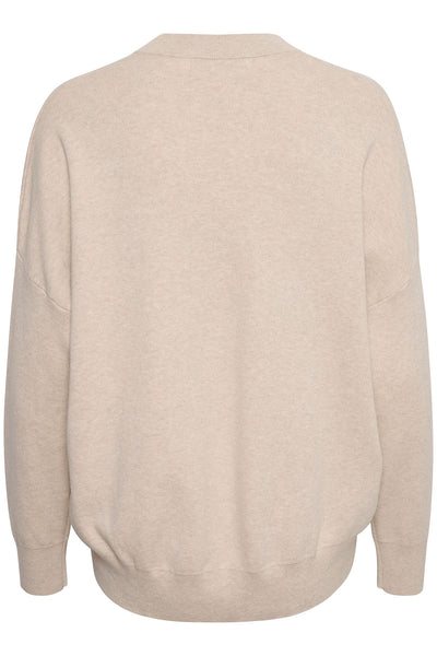 FosterIW V-neck Simply Taupe Melange - 30106899 Thumbnail