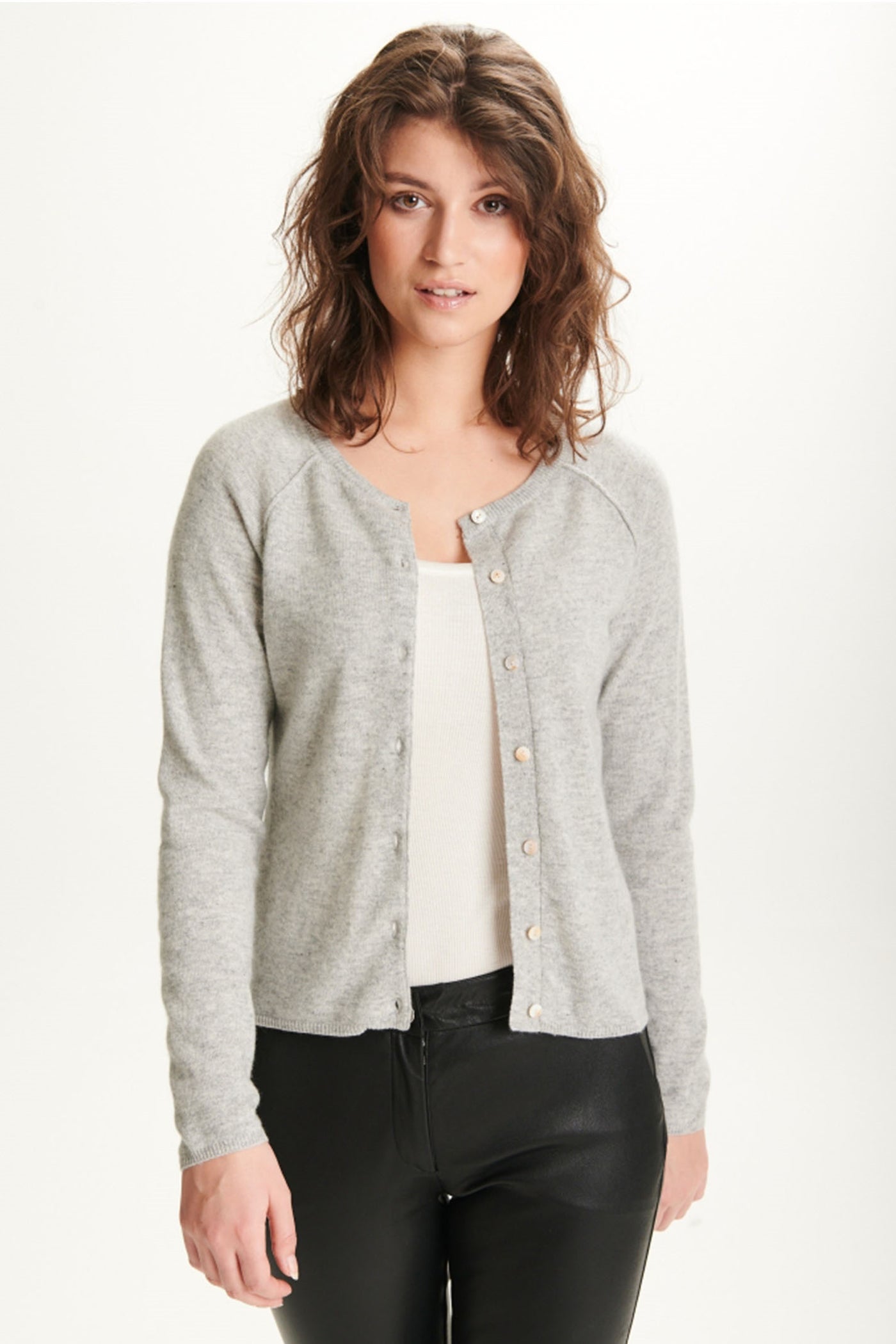 cashmere cardigan 621 Cenere (light grey melange - 50067