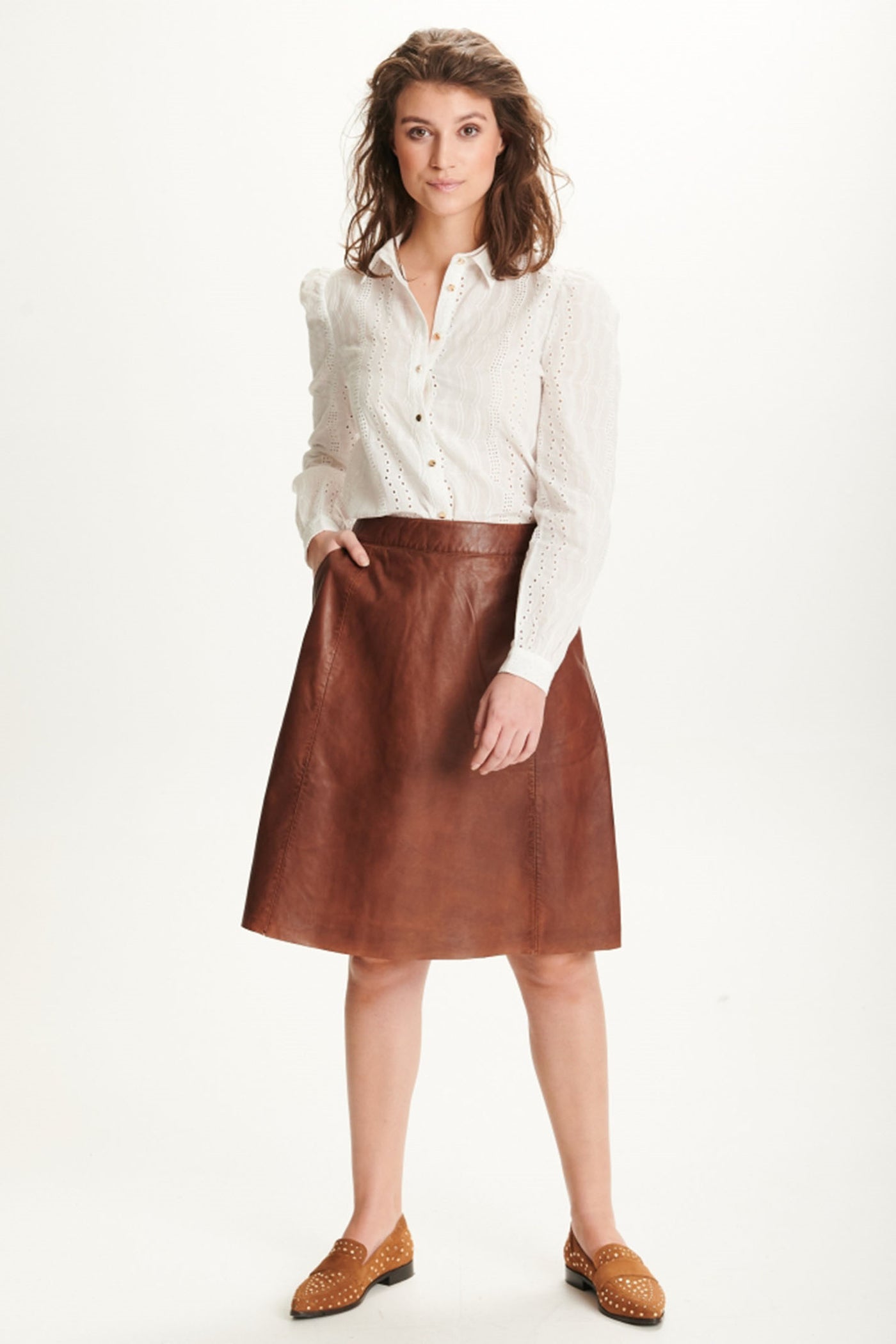 A-Shaped Skirt DARK COGNAC - 100069