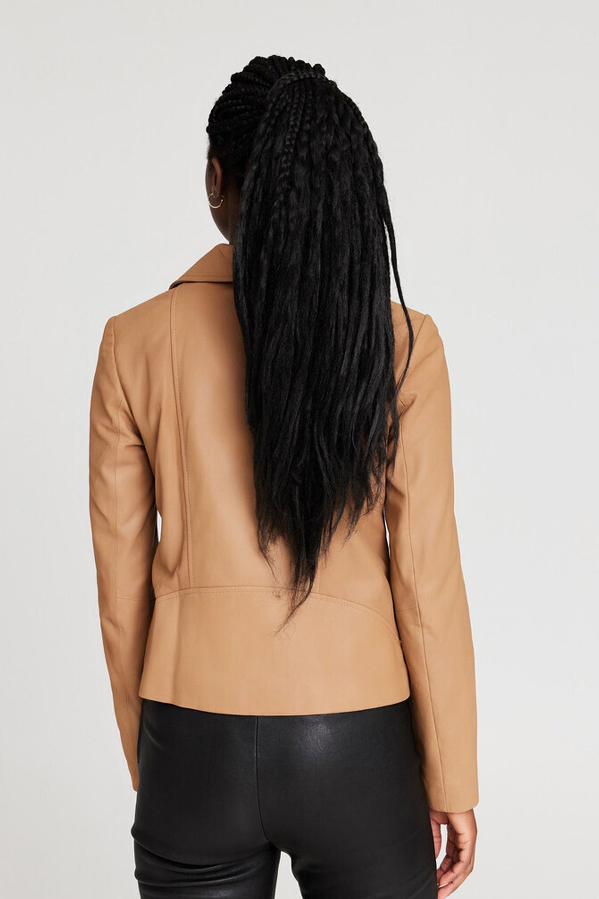 Biker Jacket Nappalon Satin Beige w. Silver acc. - 100097