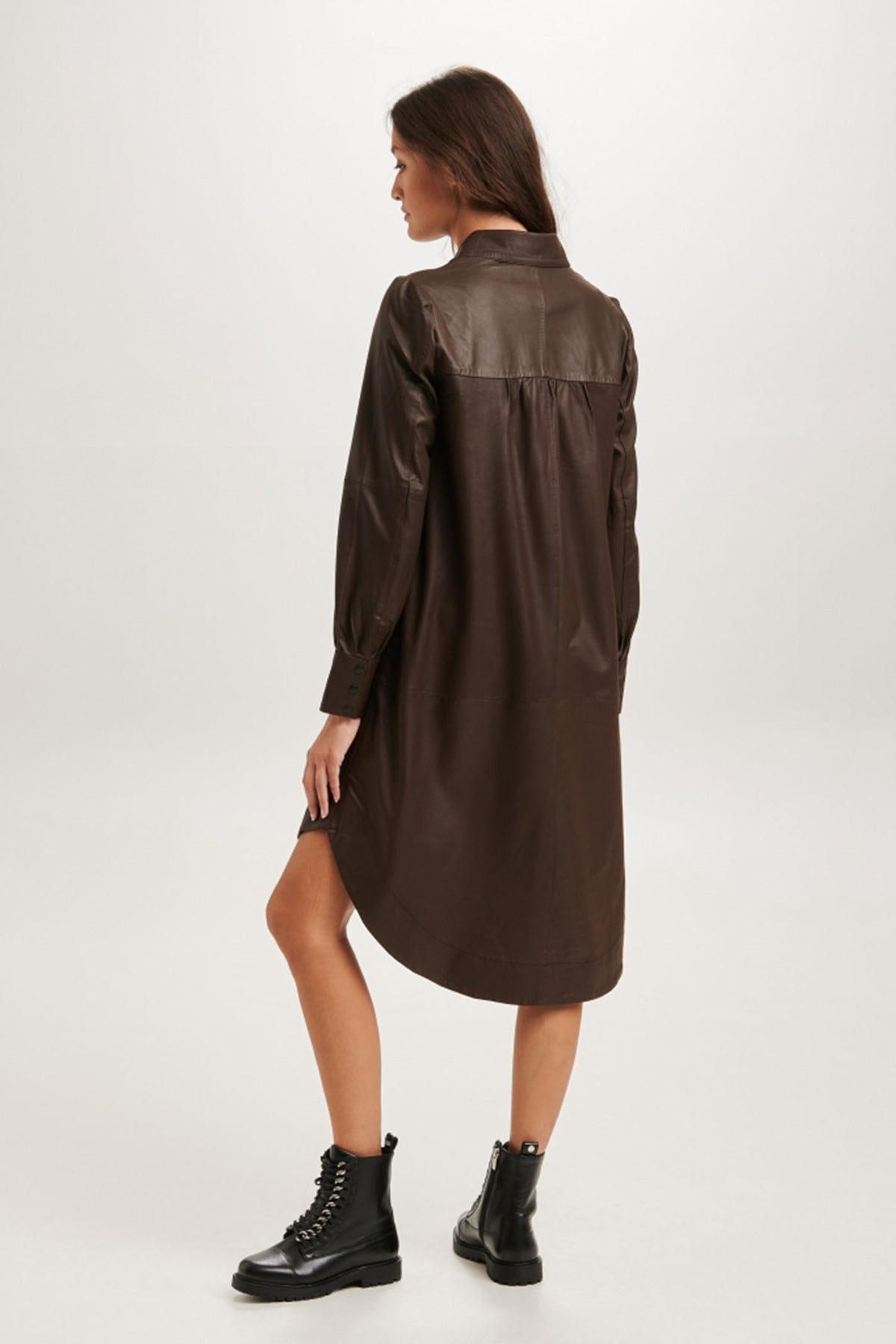 A-Shape Dress Chocolate Brown - 100084-color