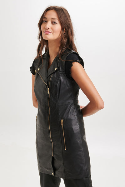 Long Vest Black w. Gold acc. - 11127 Thumbnail