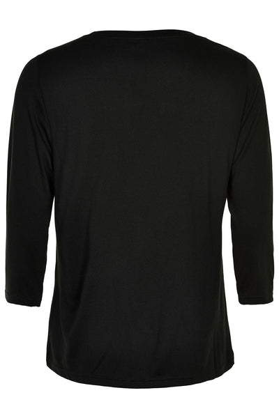 Nina t-shirt 3/4 sleeve SORT - 14920 Thumbnail