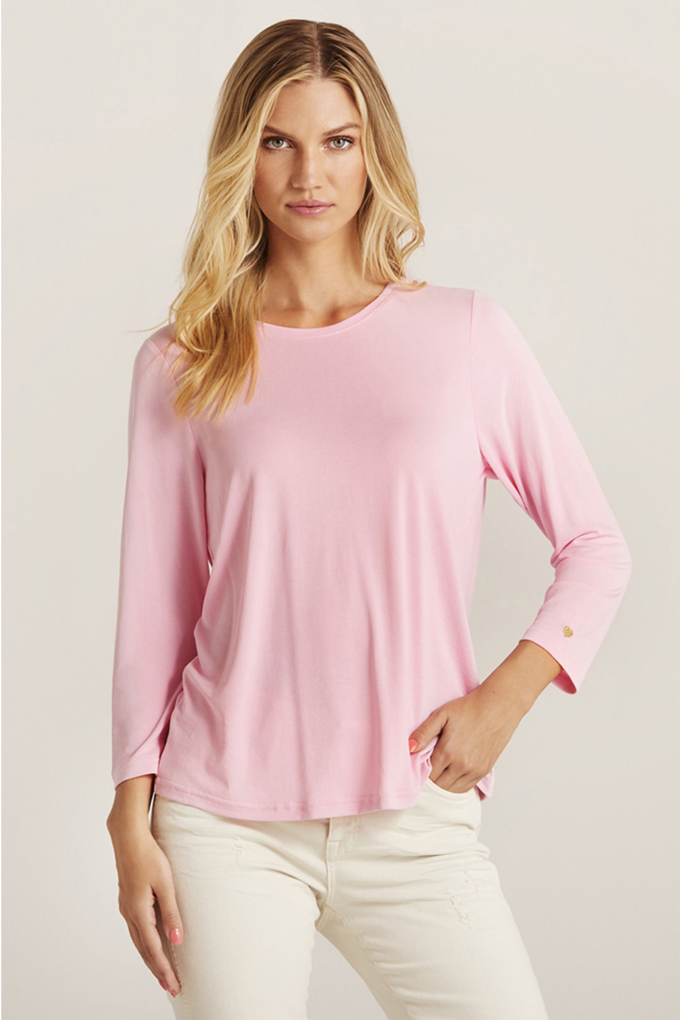 Nina t-shirt 3/4 sleeve Soft pink - 14920