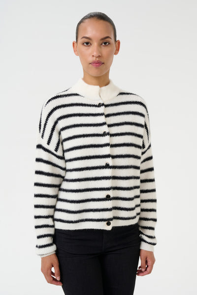 AlphaGZ short cardigan NOOS Ivory black striped - 10905931 Thumbnail