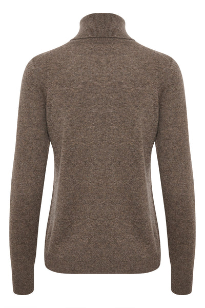 LukkaIW Rollneck Pullover Brown Melange - 30108211 Thumbnail