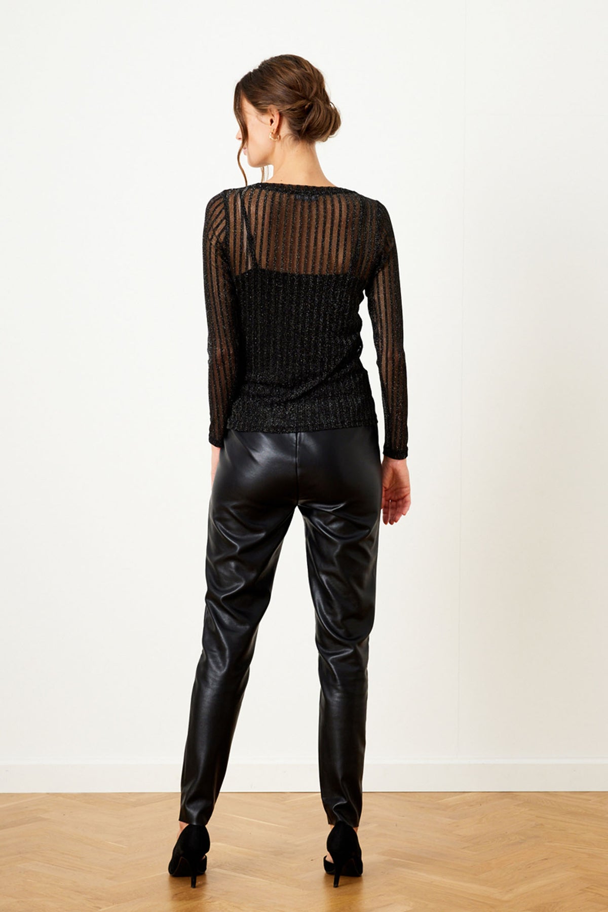 Giana mesh blouse SORT - 15408