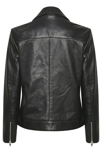SLMaeve Leather Jacket LS Black - 30403641 Thumbnail