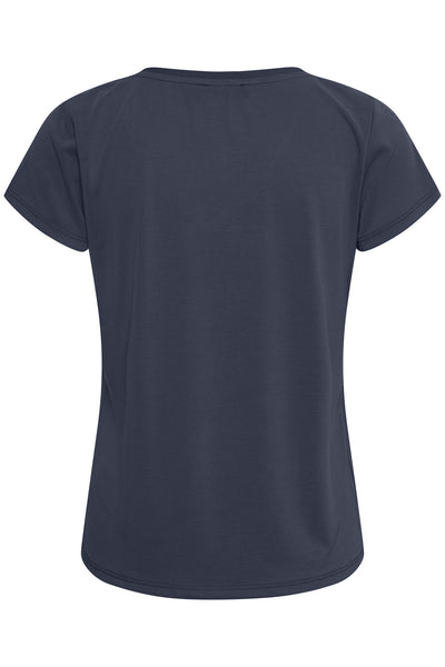 SLColumbine V-neck SS Navy - 30404284 Thumbnail