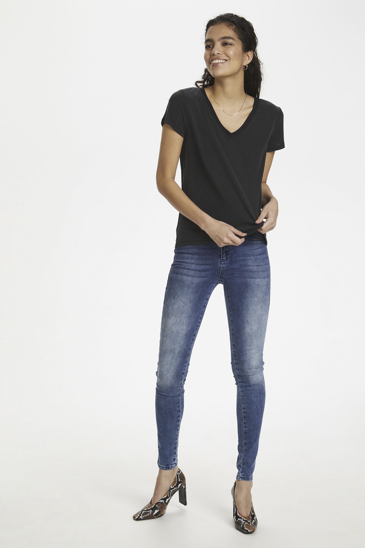 SLColumbine V-neck SS Black - 30404284
