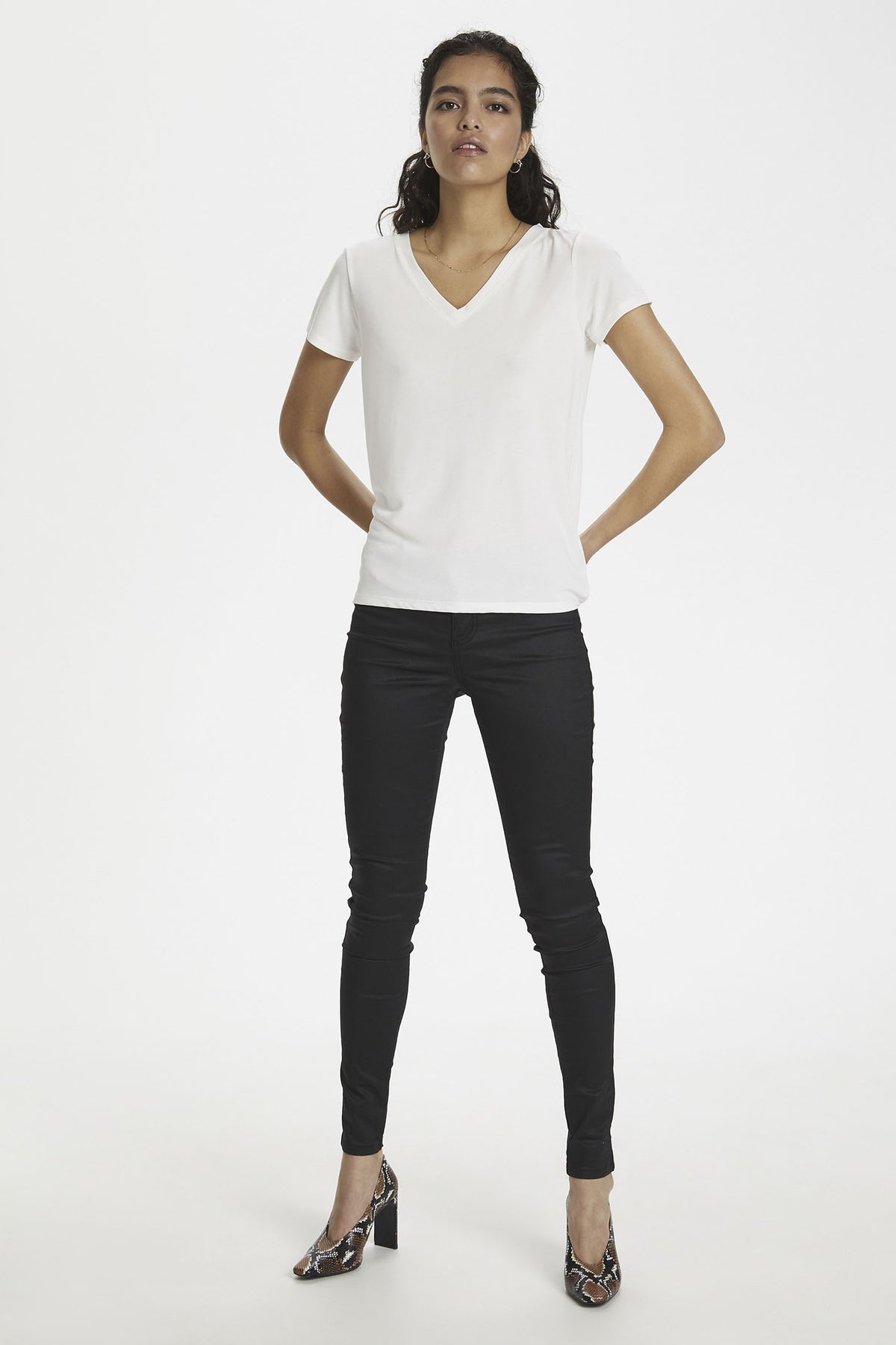 SLColumbine V-neck SS Broken White - 30404284