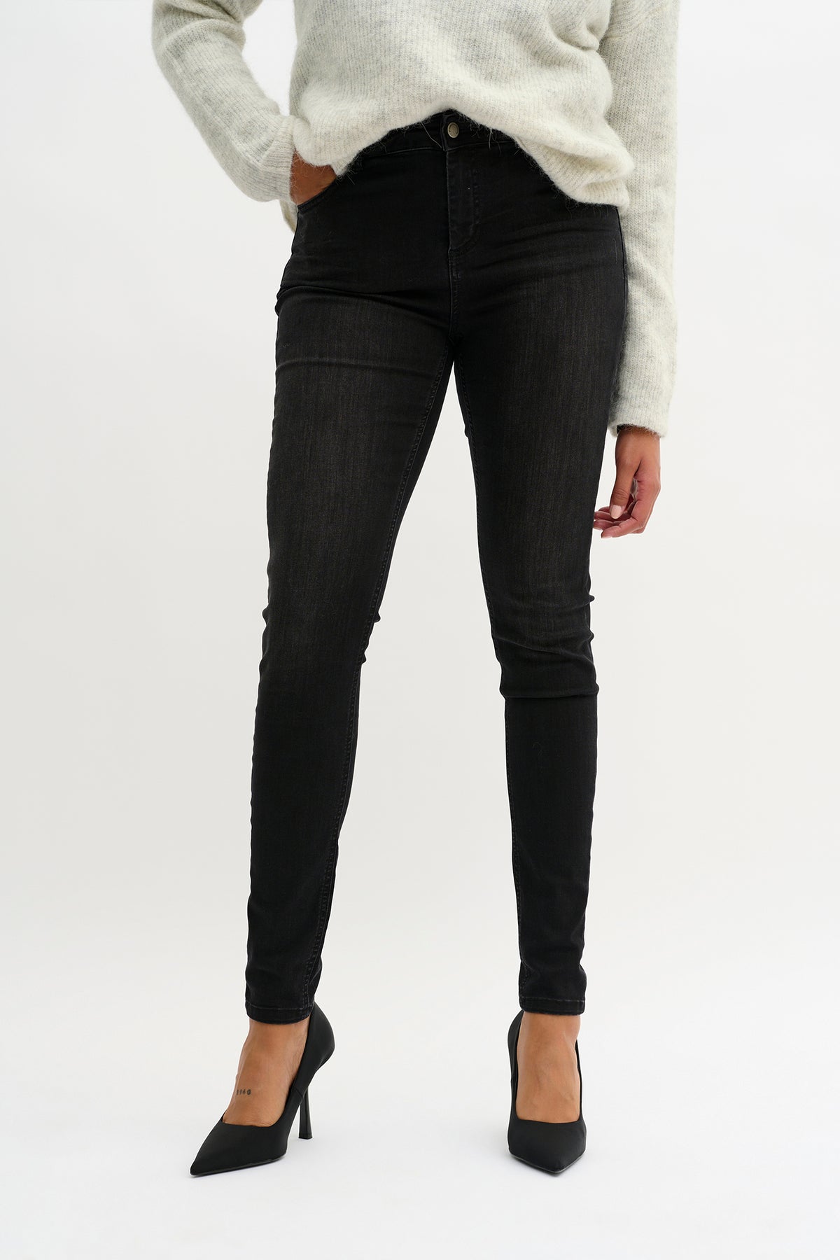 39 THE NORA HIGH 100 SLIM Y Black Wash - 10704196