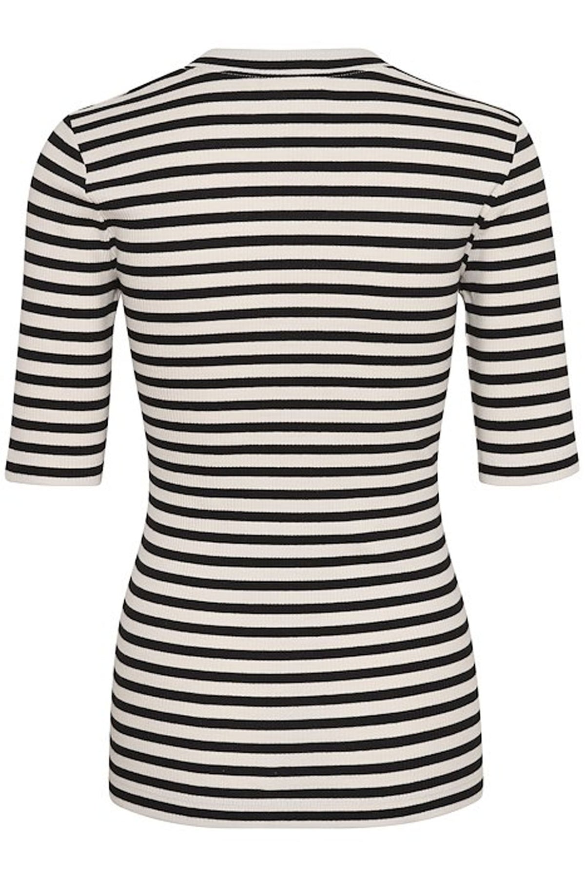 DagnaIW Striped V T-Shirt Black / Whisper White - 30107270