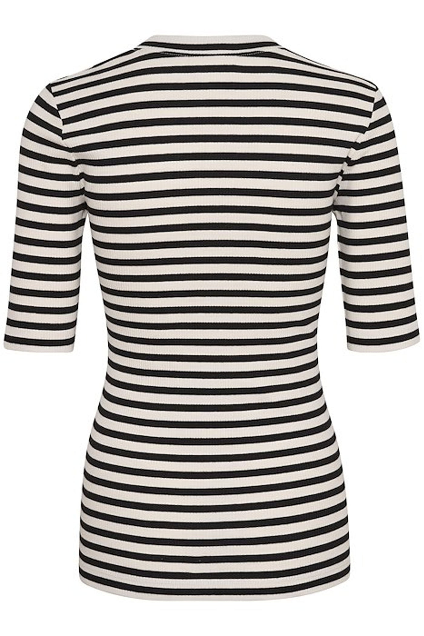 DagnaIW Striped V T-Shirt Black / Whisper White - 30107270