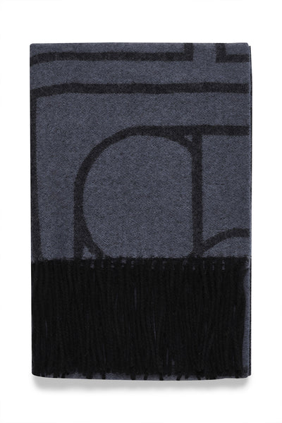 SLPentile Scarf Grisaille with black jaquard - 30406123 Thumbnail