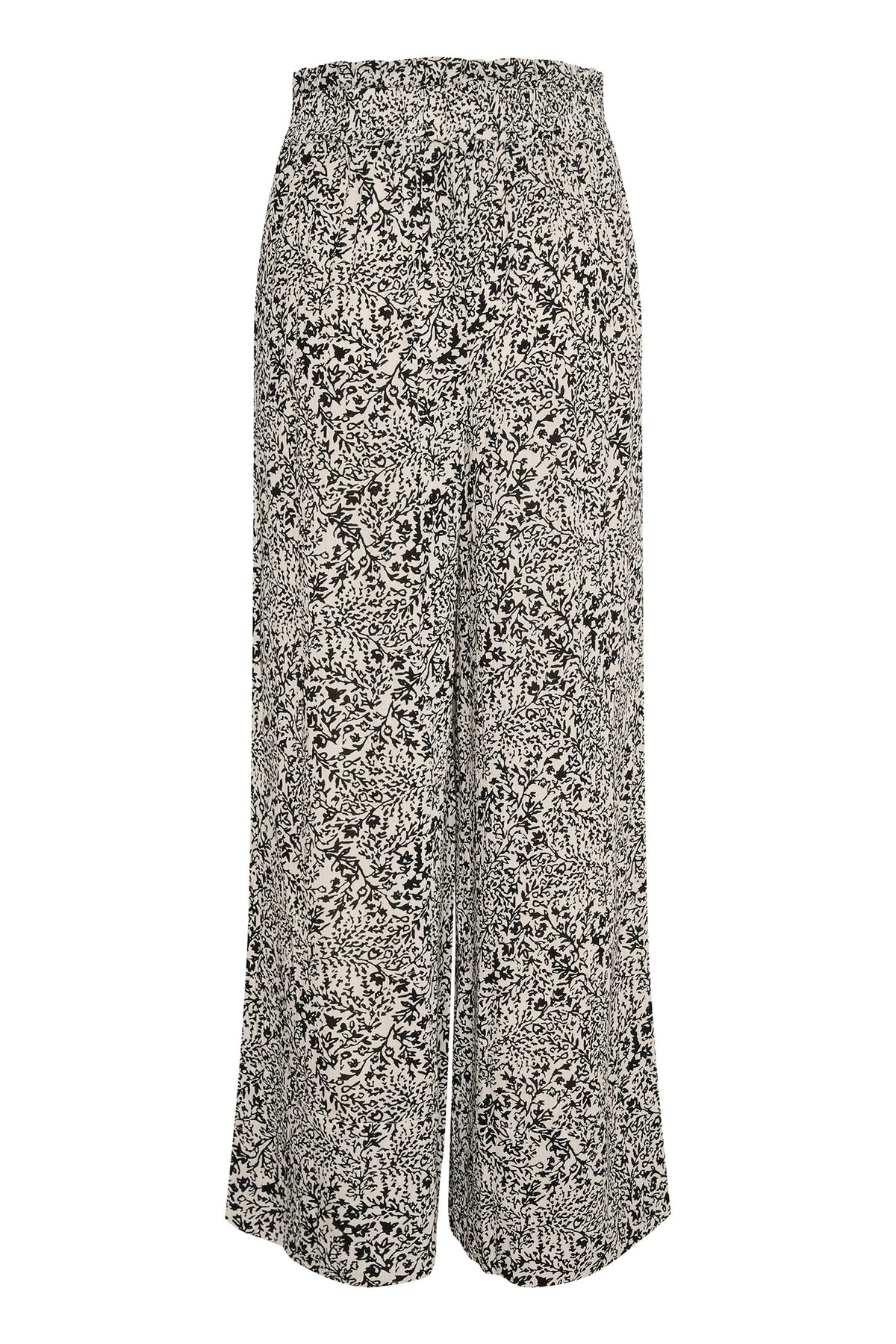SLZaya Pants Black and White Ditsy Print - 30406693