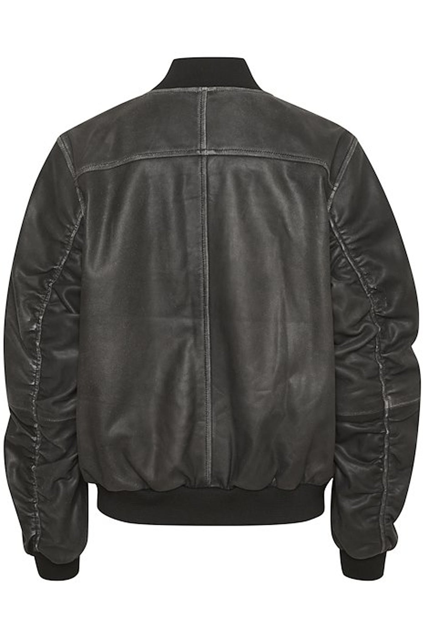 GiloMW Leather Bomber Jacket Medium Grey Retro Wash - 10704311