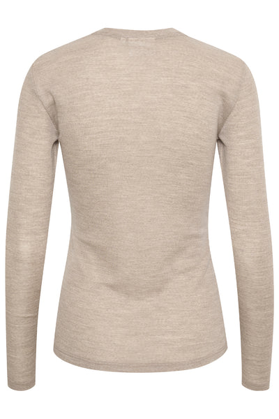 NiniaGZ ls wool roundneck NOOS Sand melange - 10906718 Thumbnail