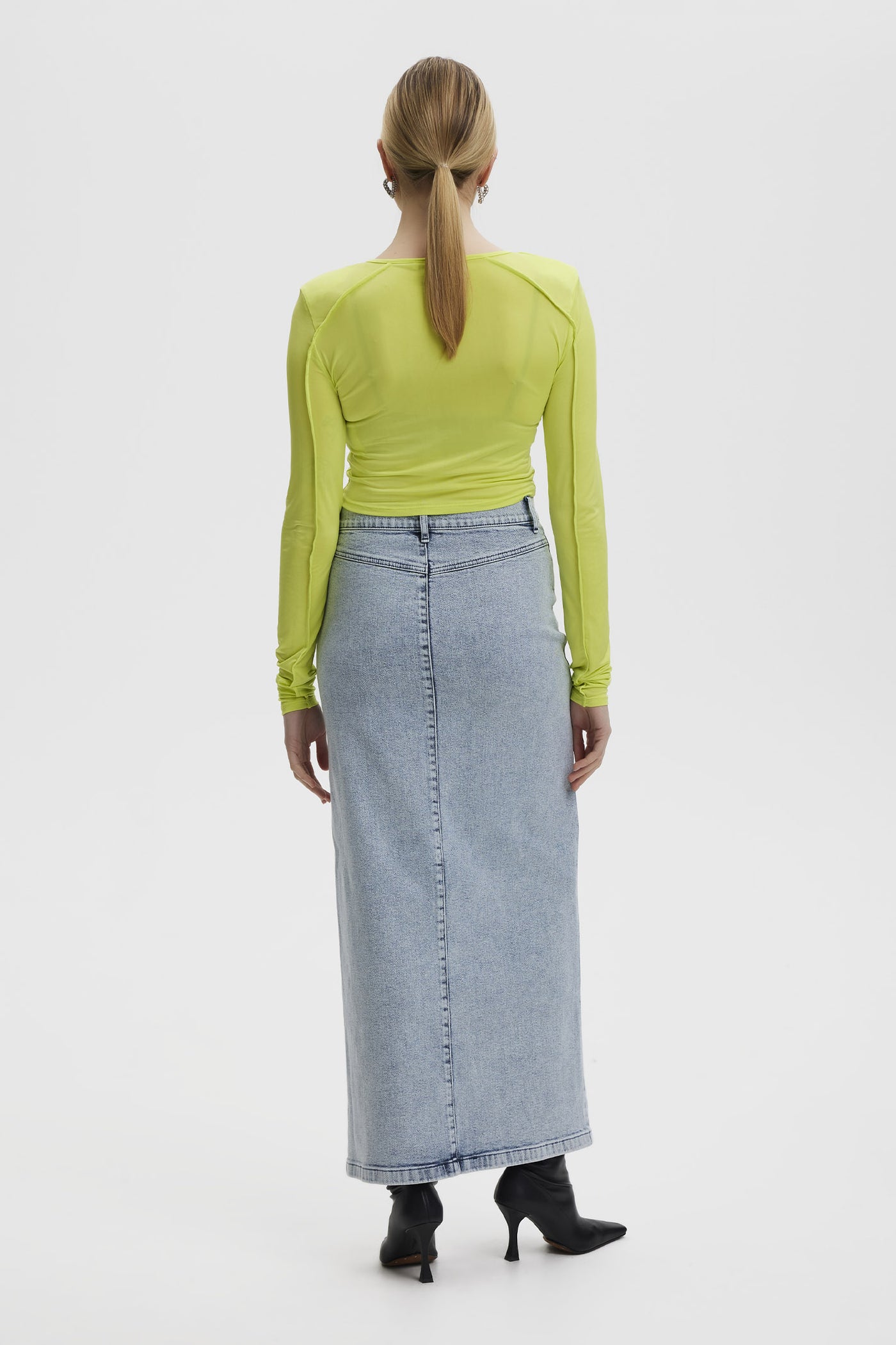 SiwGZ HW long skirt Light blue washed - 10908501