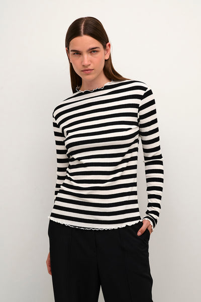 CandaceKB Big Stripe LS Egret/Meteorite Stripe - 10104638 Thumbnail