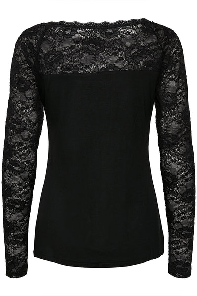 Lacy Boat t-shirt Black deep - 10500903 Thumbnail