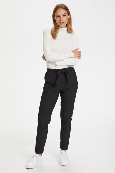 Jillian Belt Pants Dark grey melange - 10501516 Thumbnail