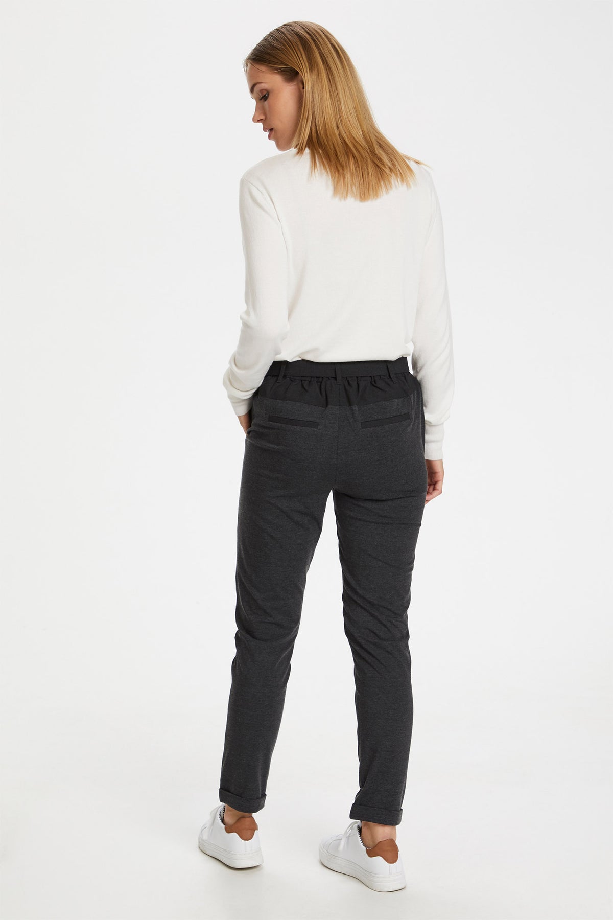 Jillian Belt Pants Dark grey melange - 10501516
