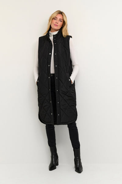 KAmeria Quilted Waist Coat Black deep - 10505686 Thumbnail