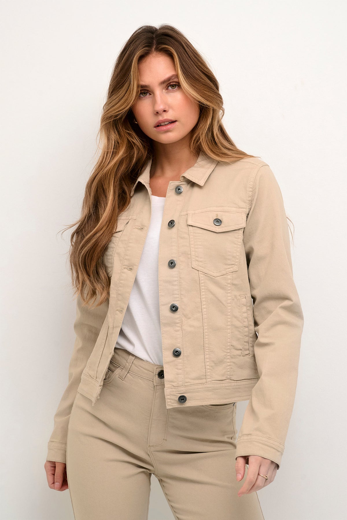 KAzelina Denim Jacket Feather Gray