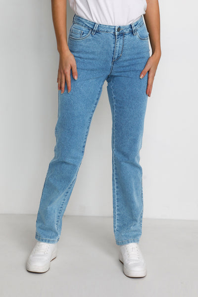 KAvicky Straight Jeans Light Blue Washed Denim - 10506530 Thumbnail