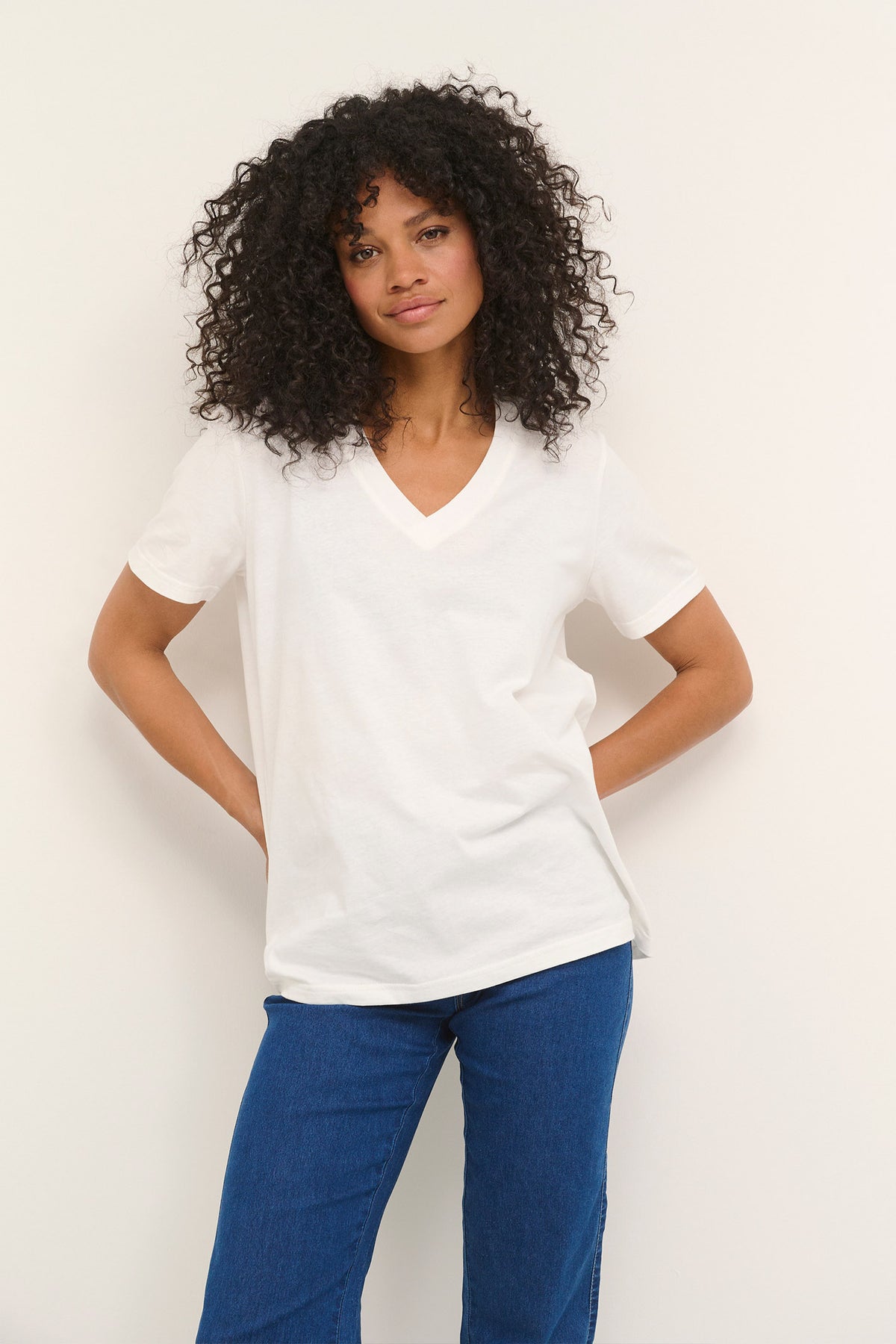 KAmarin V-Neck T-Shirt Optical White - 10507170