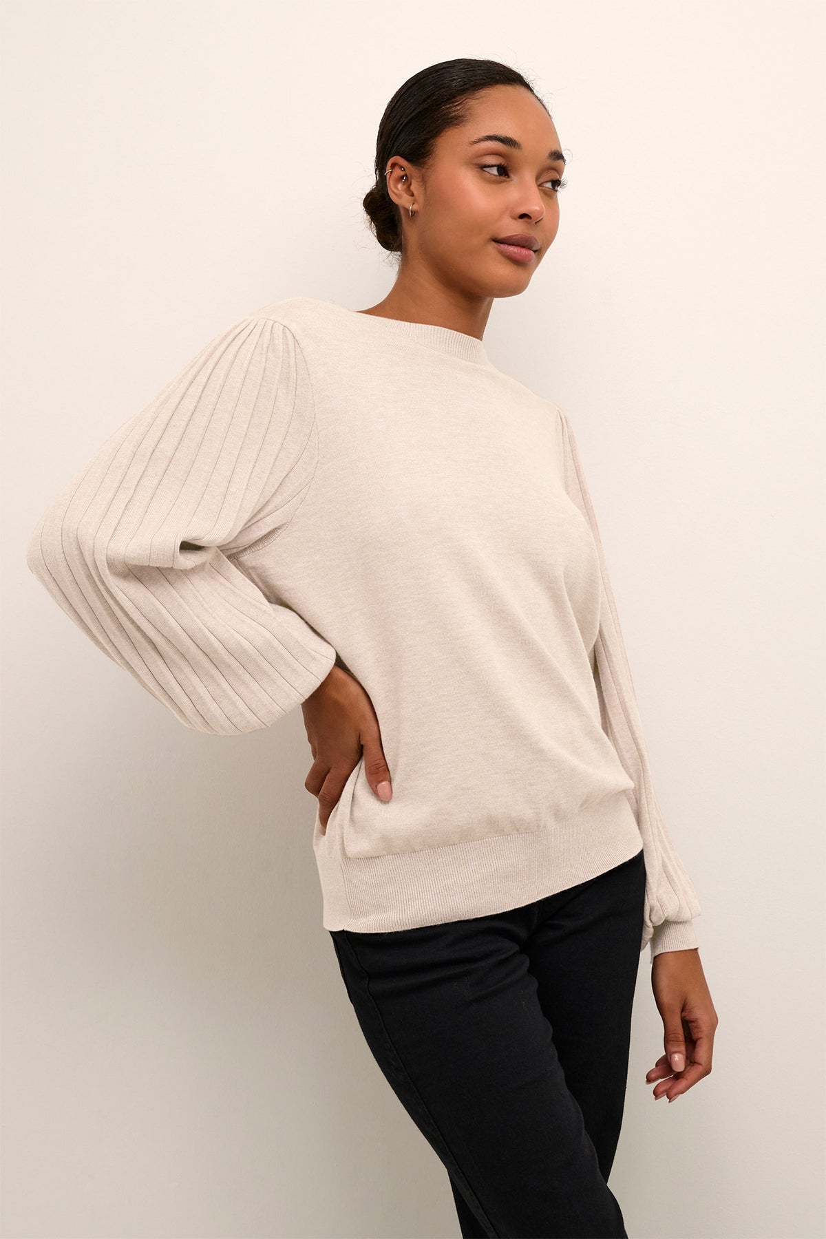 KAlone Knit Pullover Classic Sand Melange - 10507905