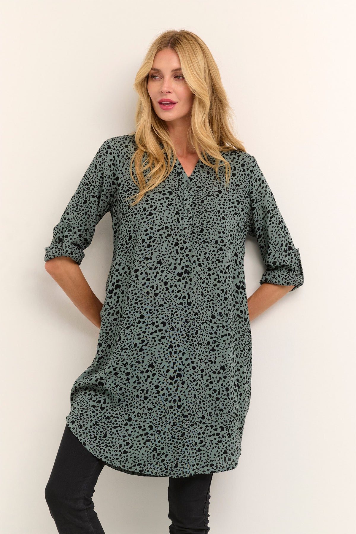 KAmarana Shirt Dress Balsam Green/Black Leo - 10551803