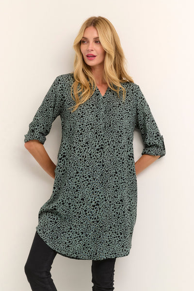 KAmarana Shirt Dress Balsam Green/Black Leo - 10551803 Thumbnail