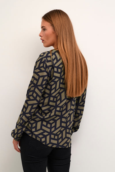 KAjalie BBB Blouse Fallen Rock/Black Graphic Line - 10552004 Thumbnail