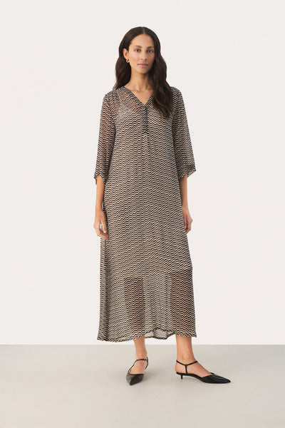 BeritPW DR Small Black Zig Zag print - 30307831 Thumbnail